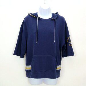 Victoria's Secret Size XS Womens 3/4 Sleeve Hoodie Top in Purple Blue Multicolor